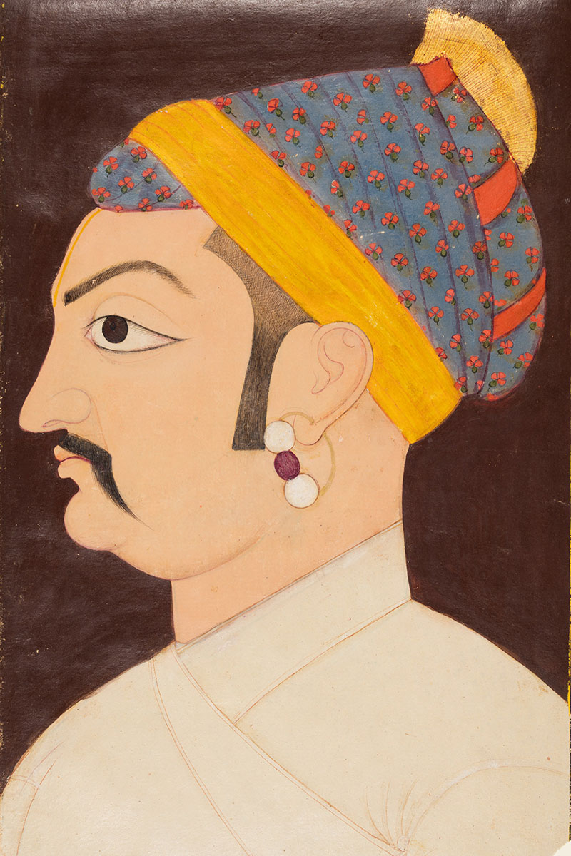 A left-profile portrait of Rao Shiv Singh Chandrawat.