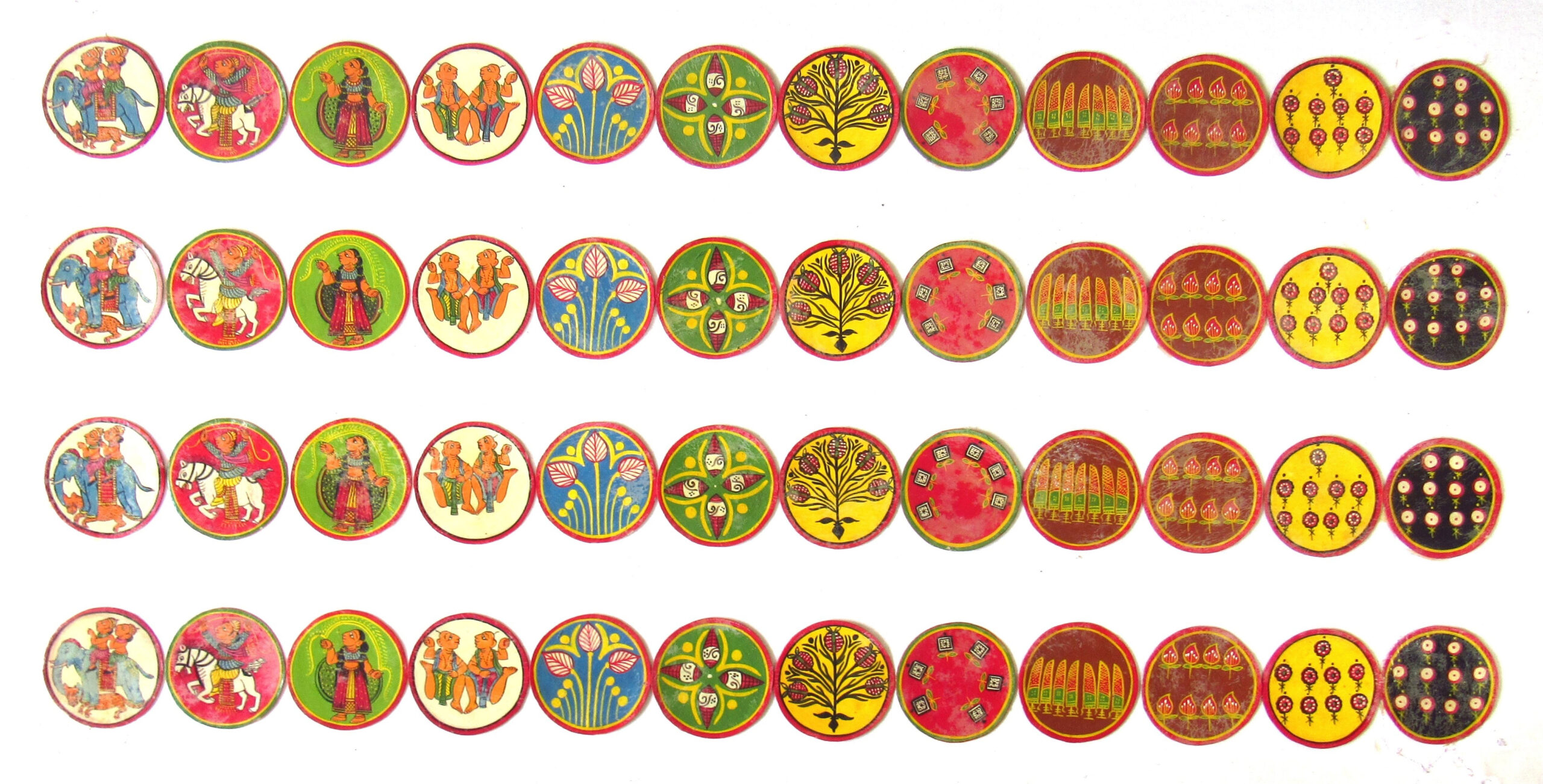 Photograph of a set of Ganjifa cards from Mysore (Mysuru)
