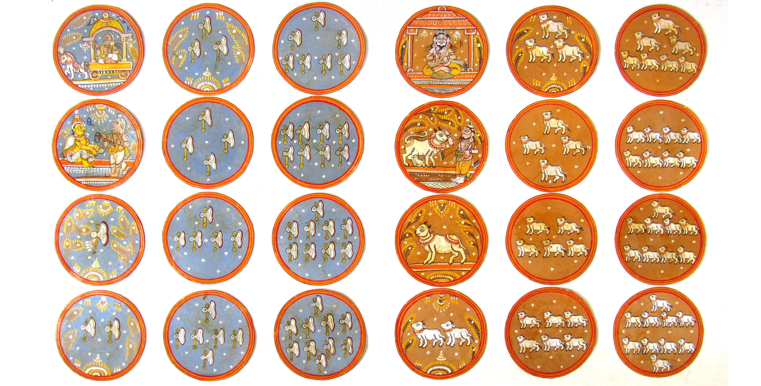 Photograph of a set of Ganjifa cards from Mysore (Mysuru)