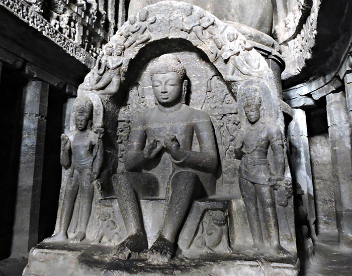 Seated Buddha, Vishvakarma Cave, Ellora