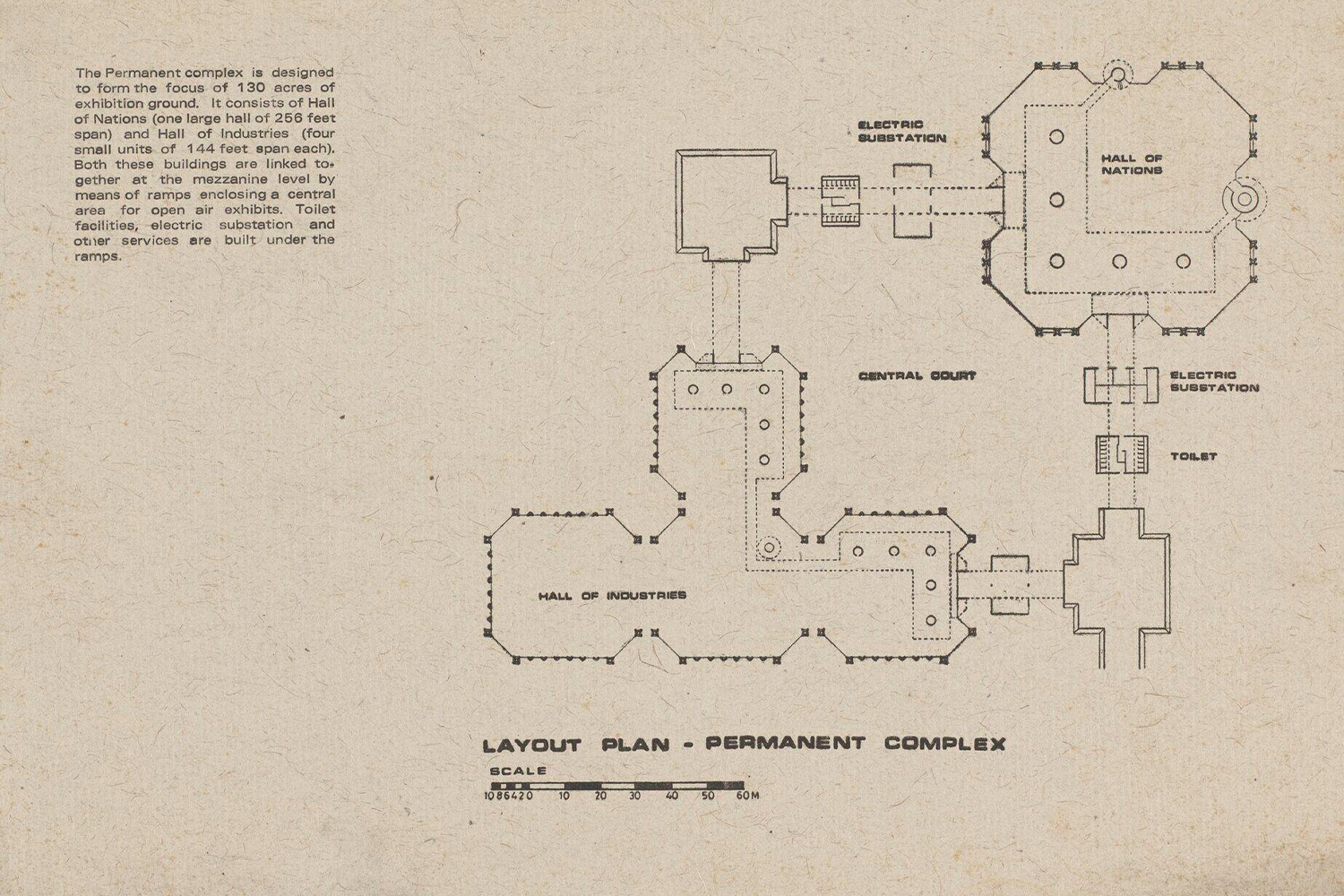 Layout plan for the Hall of Nations and Hall of Industries complex