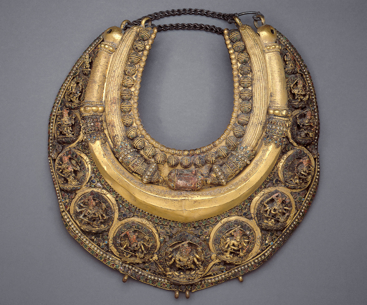 Photograph of the Taleju Bhawani necklace inscribed with the name of Pratap Malla