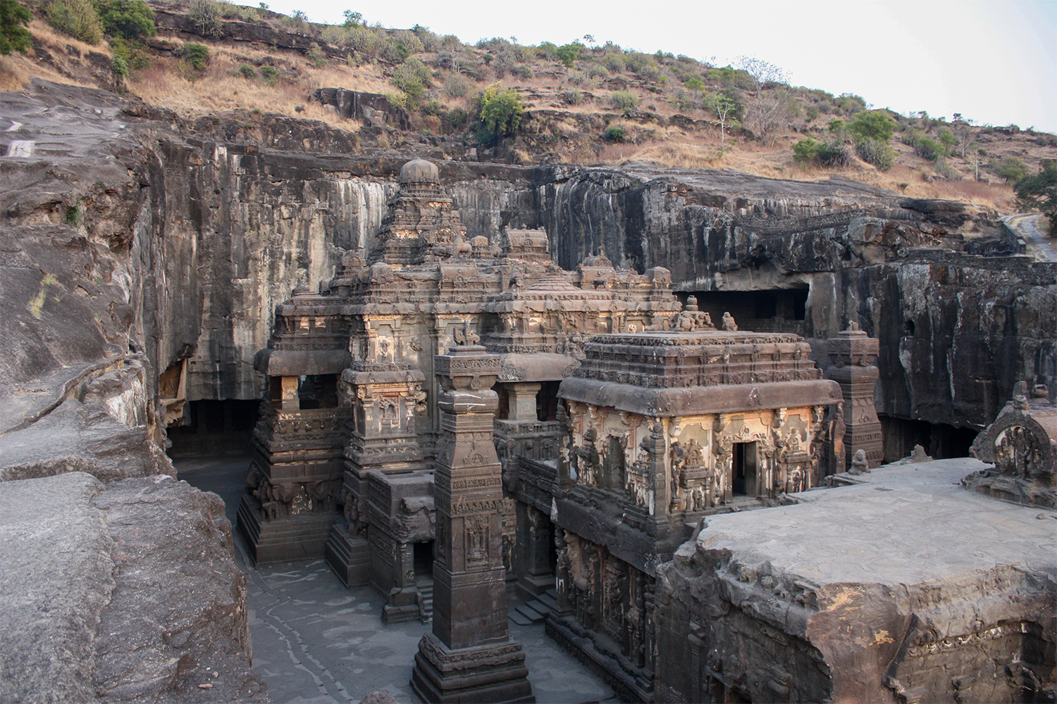 Photograph showing the Kailasa Temple at Ellora Cave 16