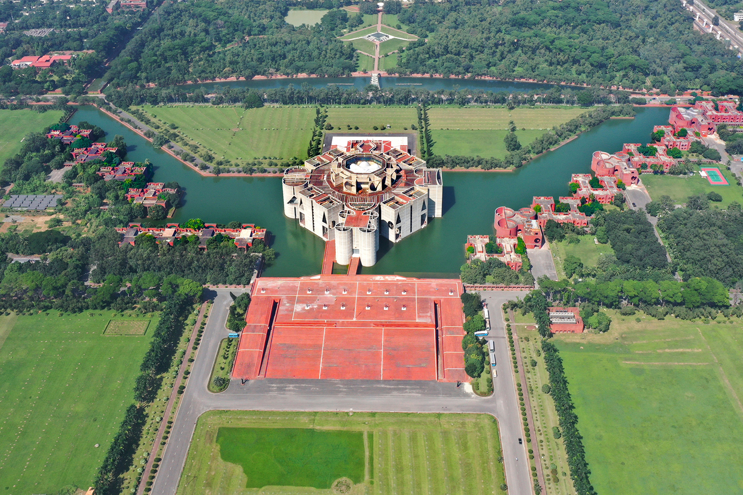 Photograph of the Capitol Complex and the National Assembly Building of Bangladesh