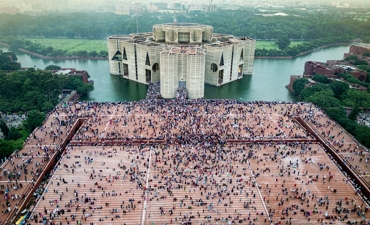Photograph of the storming of the National Assembly Building during August 2024 protests