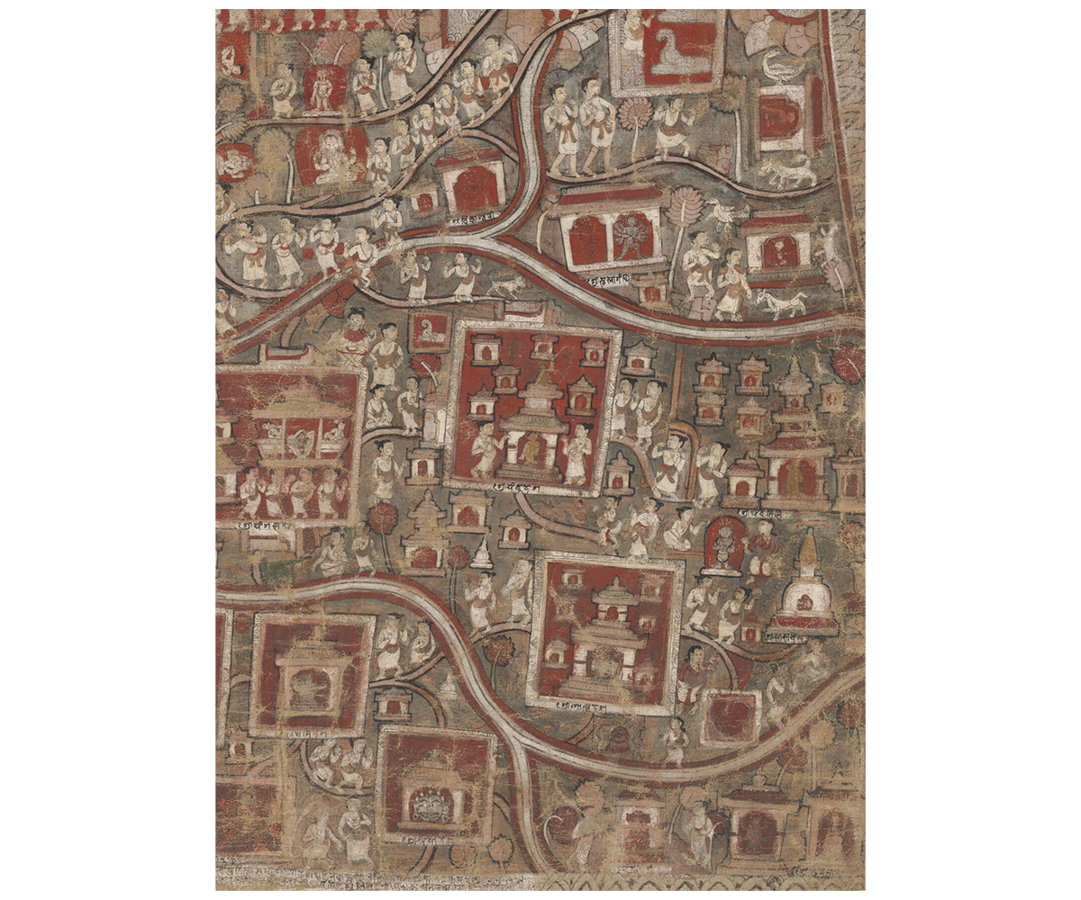 Mid-16th century paubha depicting the restoration or re-consecration of the Great Stupa at Svayambhunatha