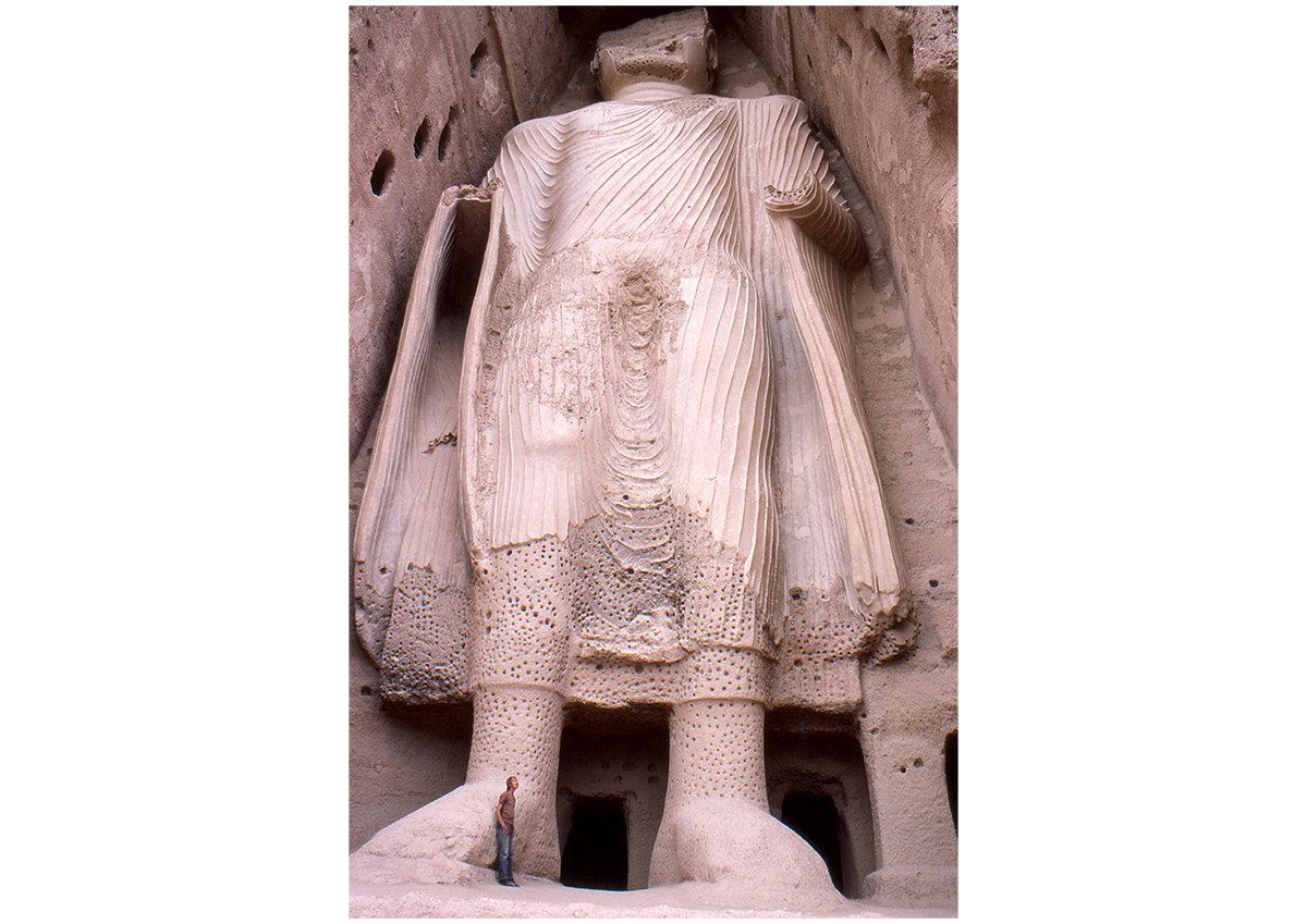Archival photograph of the eastern Bamiyan Buddha