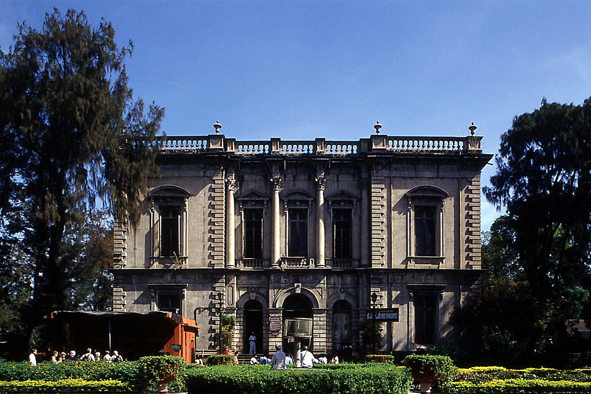 Photograph showing the front facade of the Dr Bhau Daji Lad Museum in Mumbai before its restoration