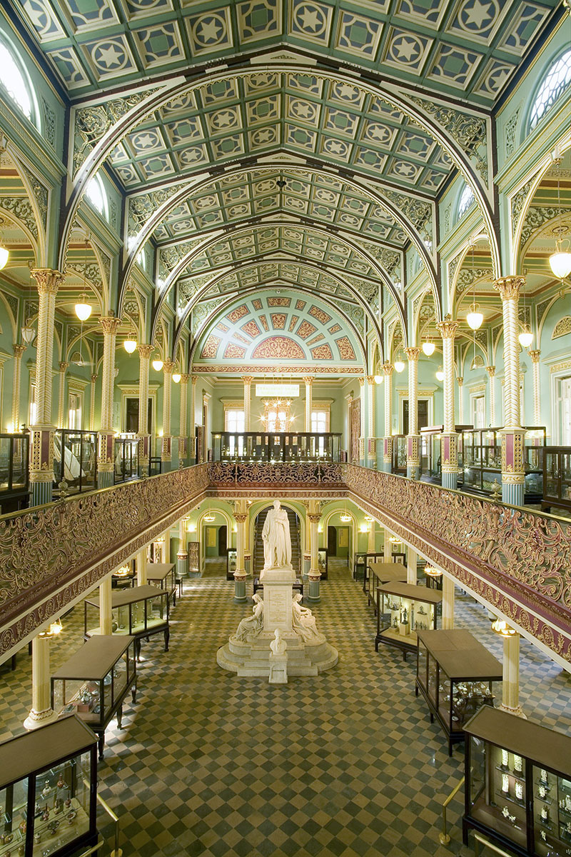 Photograph showing the interior of the Dr Bhau Daji Lad Museum in Mumbai