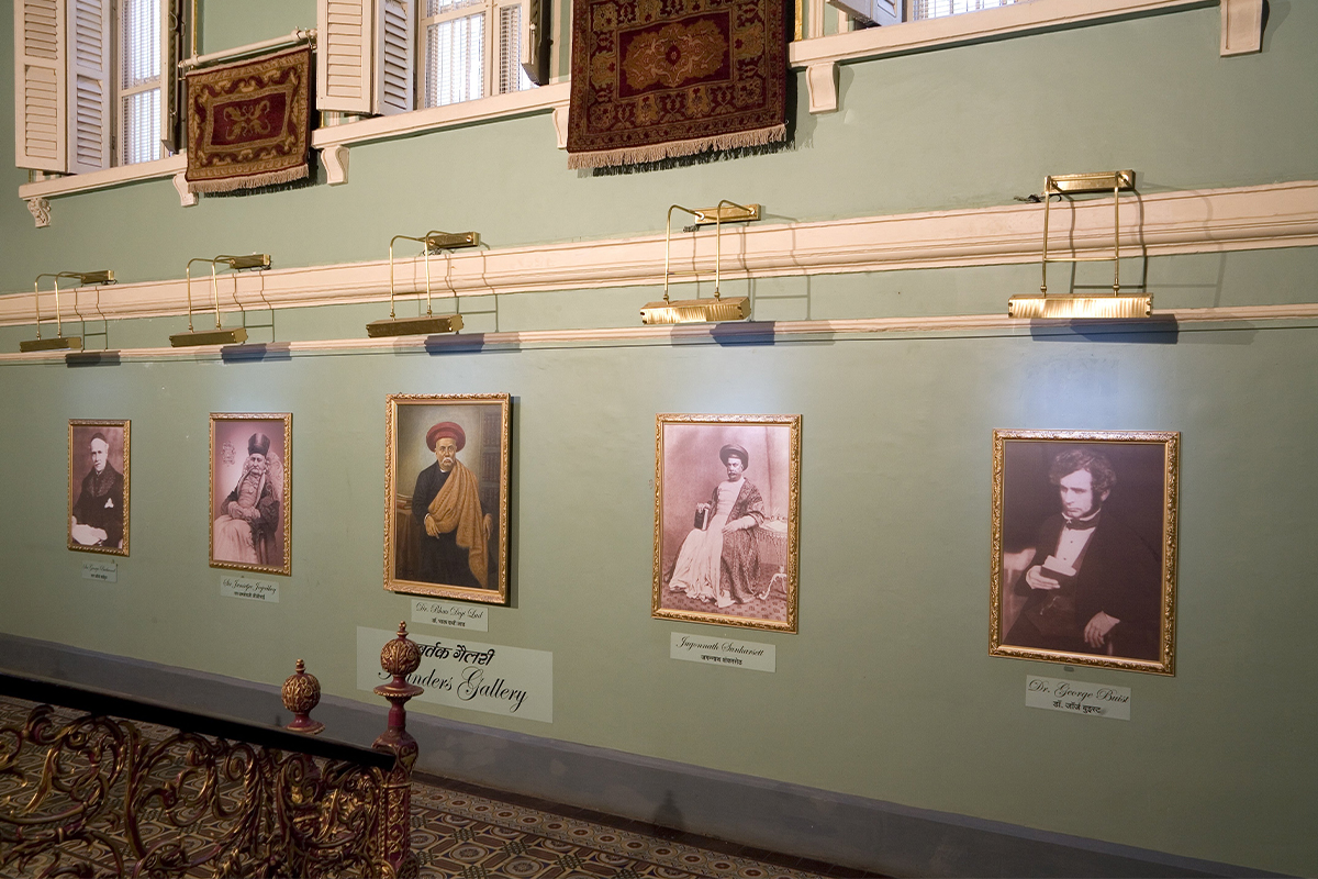 Photograph showing the Founders' Gallery at the Dr Bhau Daji Lad Museum in Mumbai