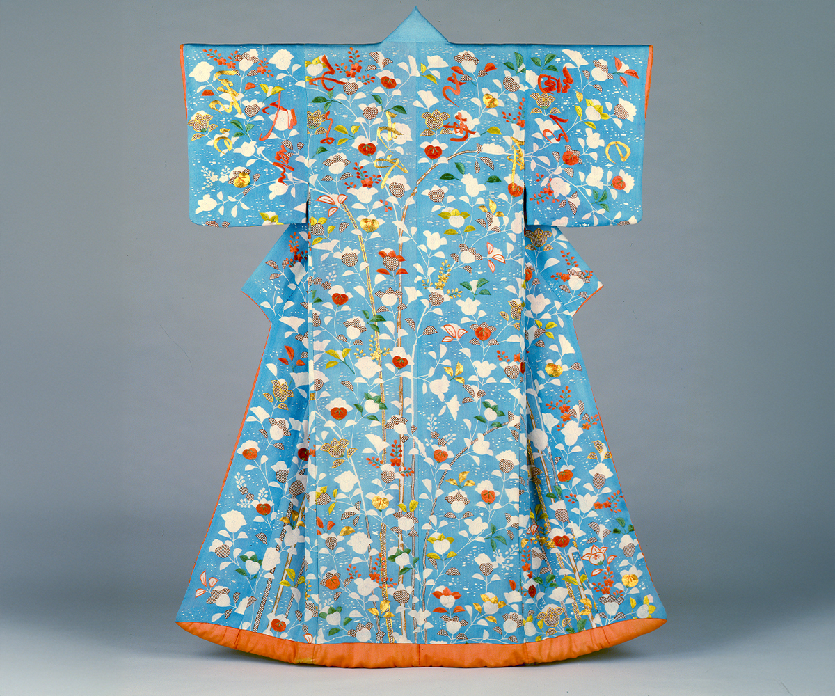 Late-18th century Edo period woman's kimono made of silk crepe
