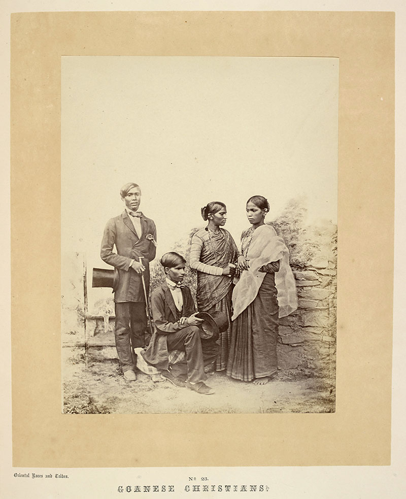 Mid-19th century photograph by William Johnson showing a group of Goan Christians