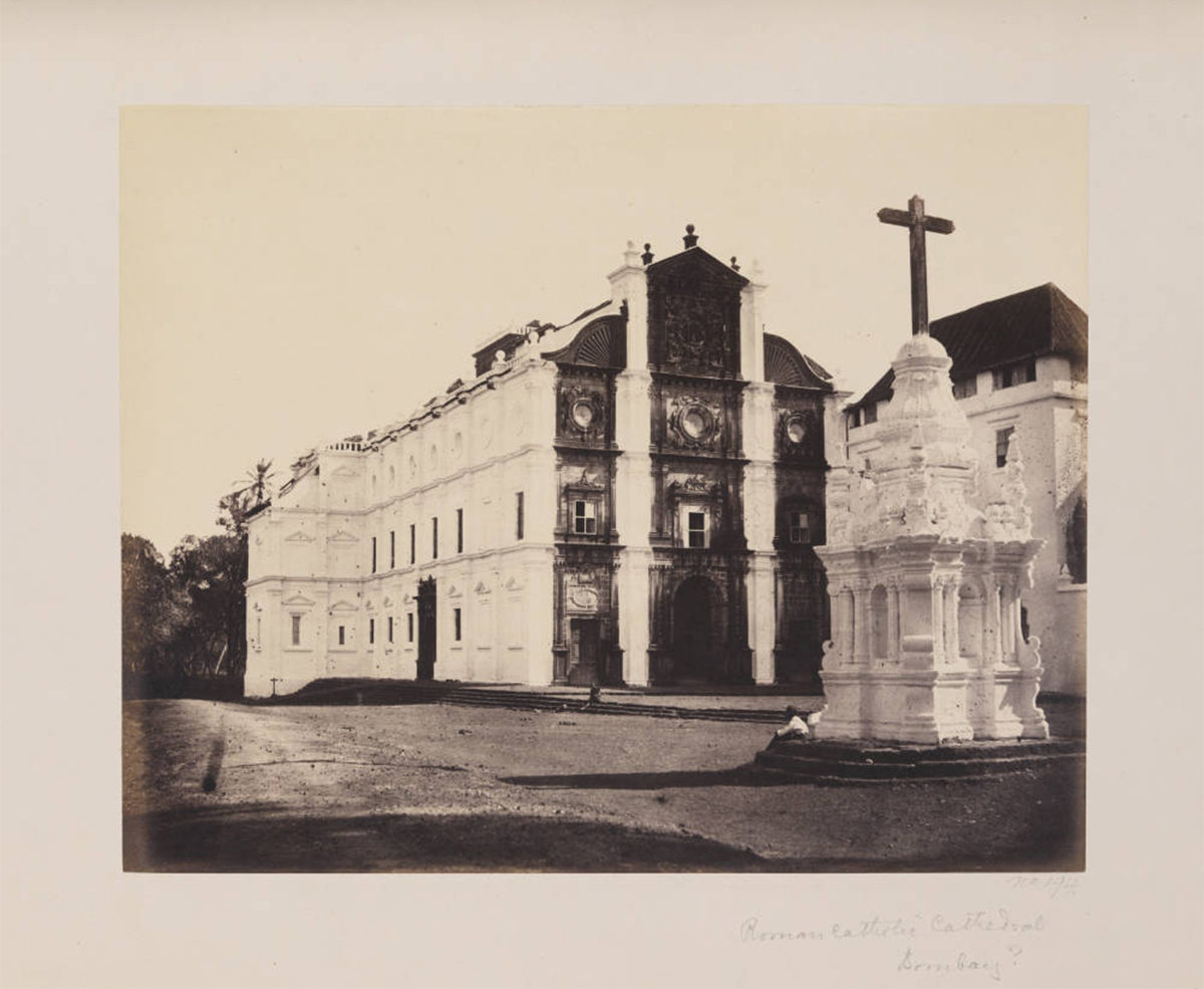 Mid-19th-century archival photograph by William Johsnon showing the Basilica of Bom Jesus