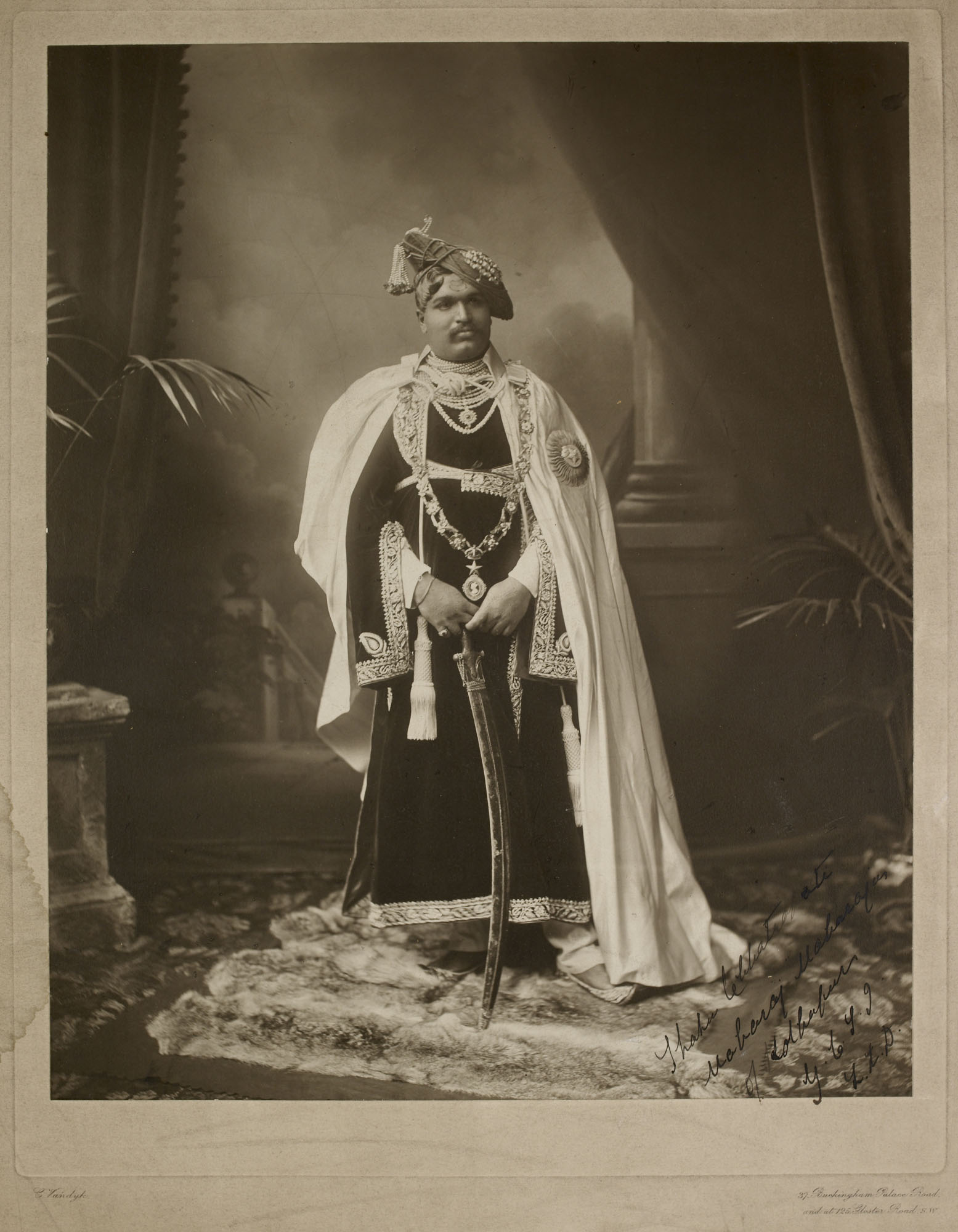 Early 20th century studio photograph of Chhatrapati Shahu of Kolhapur by Carl Vandyk