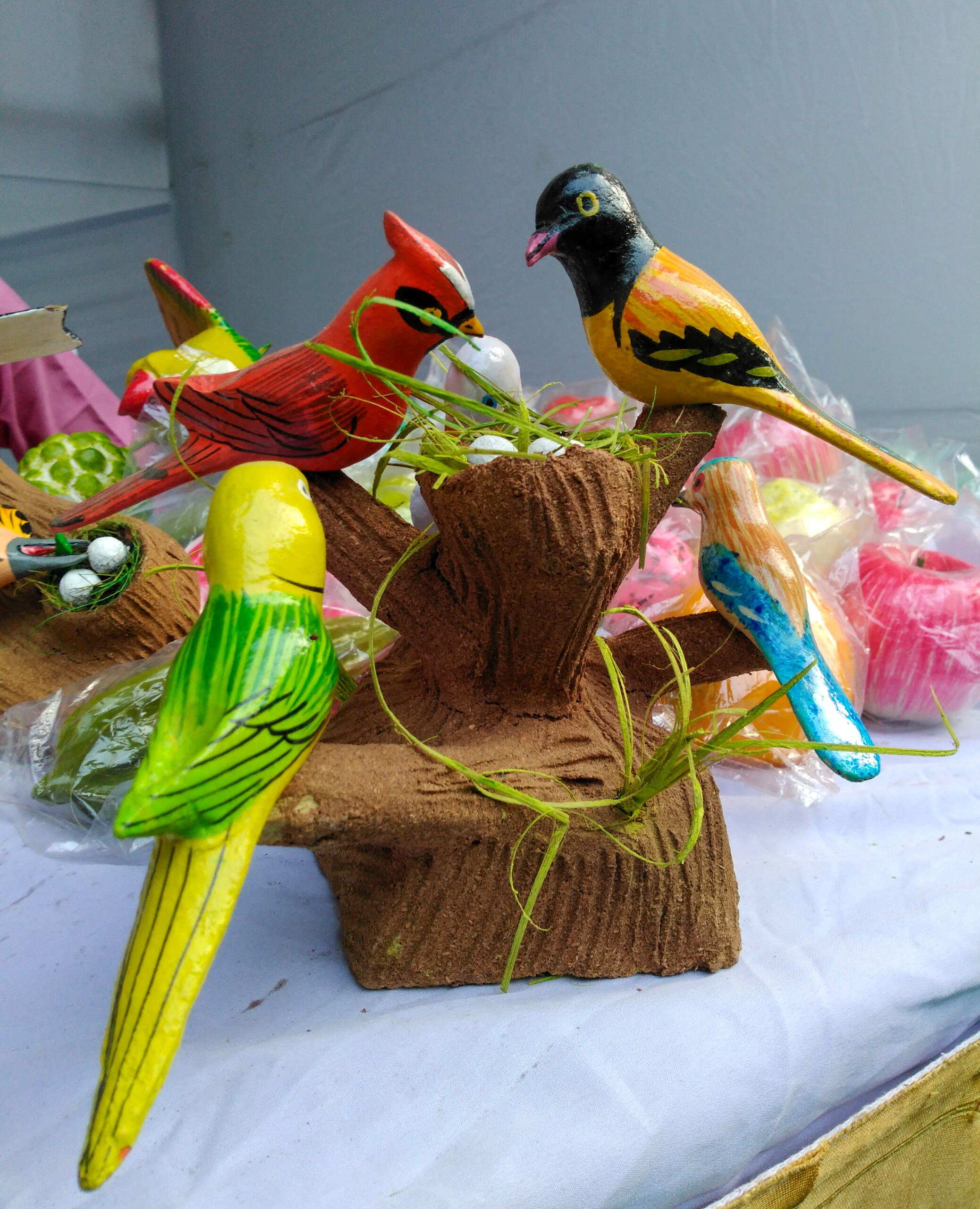 Photograph of nirmal woodwork figurine in the shape of miniature birds