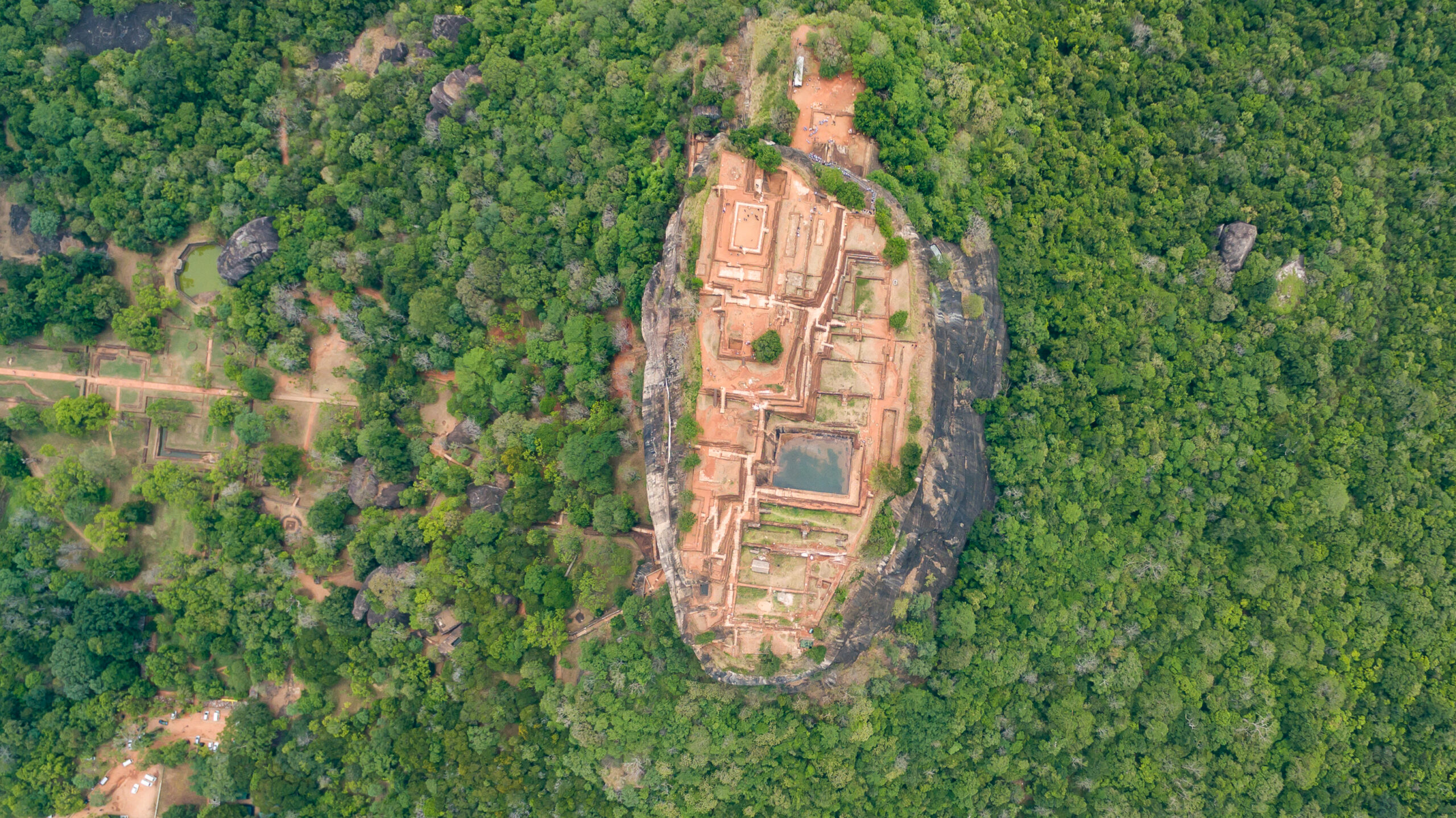 Photograph of the Sigirya rock as seen from above