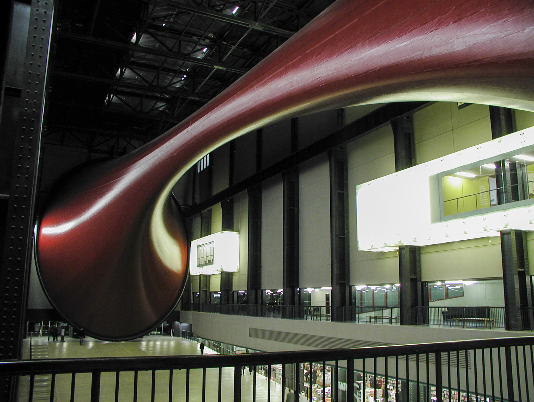 Photograph of the installation titled Marsyas by Anish Kapoor