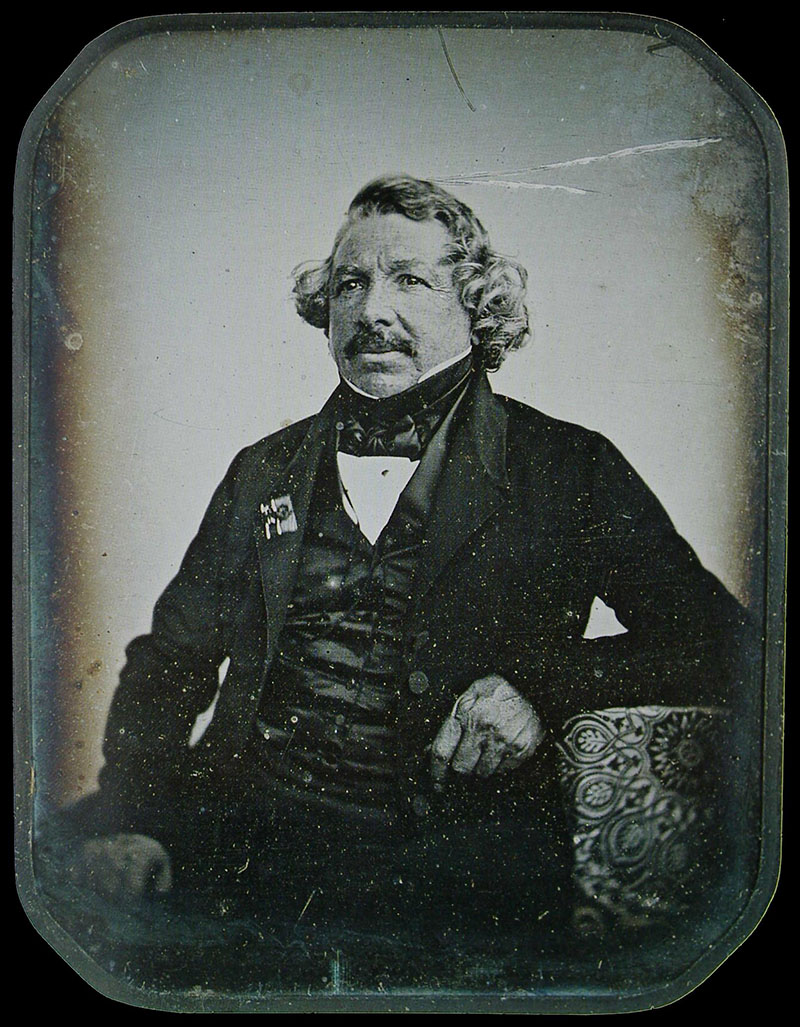 Mid-19th century daguerreotype portrait of Louis Daguerre by Jean-Baptiste Sabatier-Blot