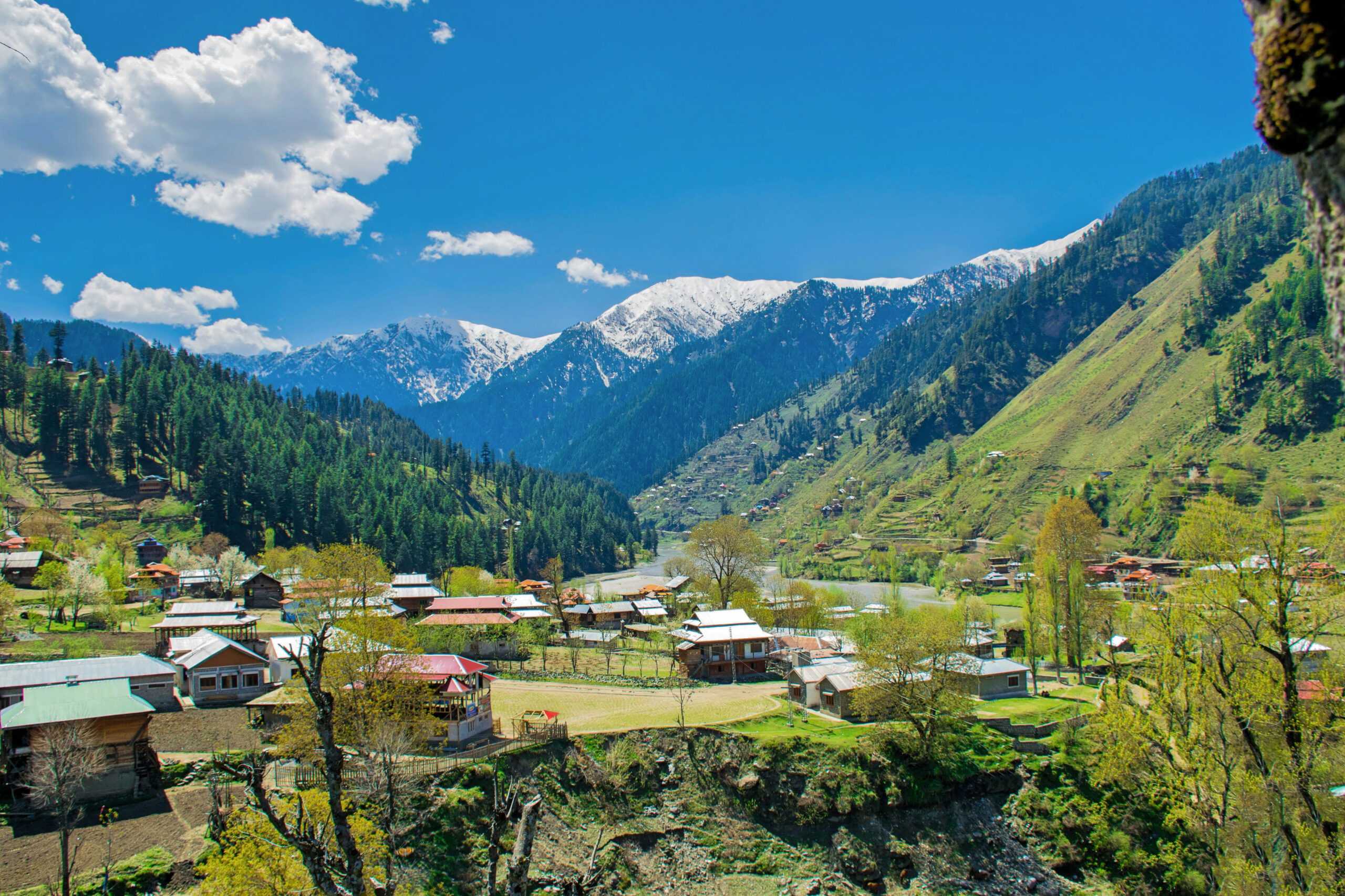 Photograph of Neelum Valley as seen from Sharada Peeth
