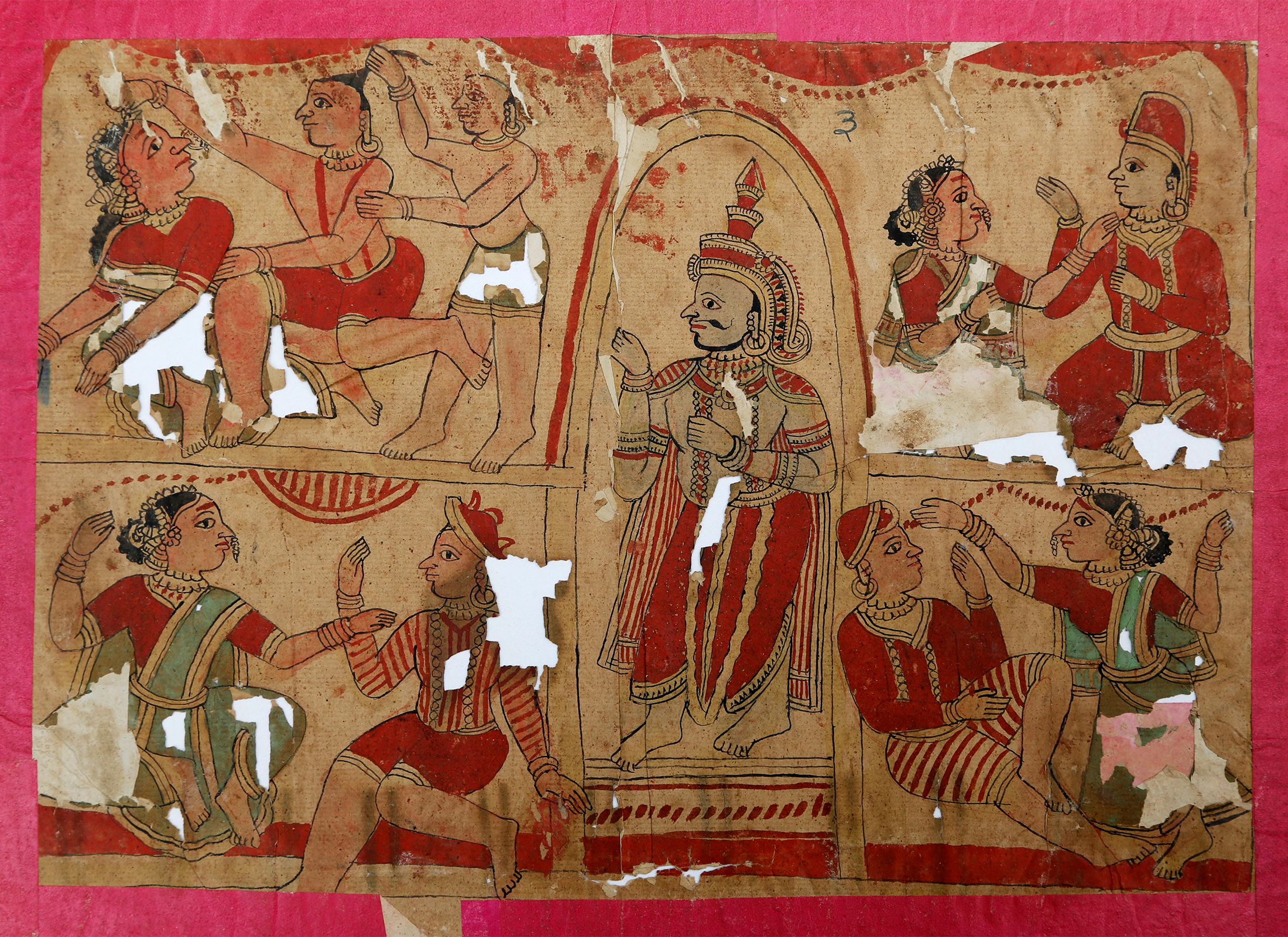 Contemporary chitrakathi painting done in the Pinguli style by the Gangawane family