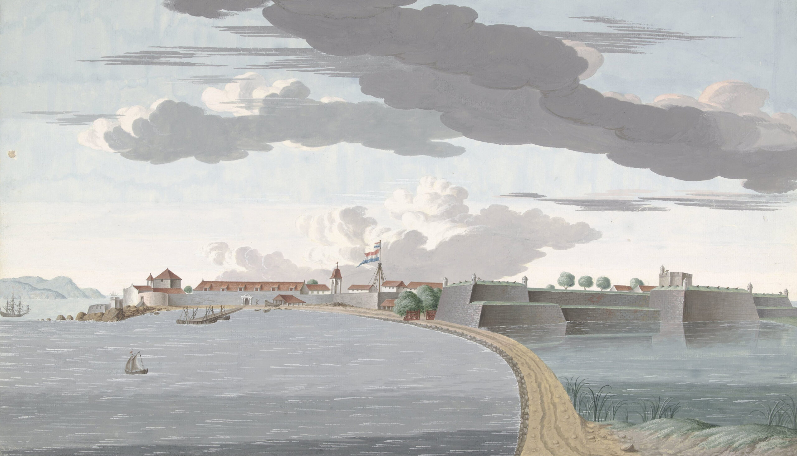 Early 18th century painting of Galle Fort by Cornelis Steiger