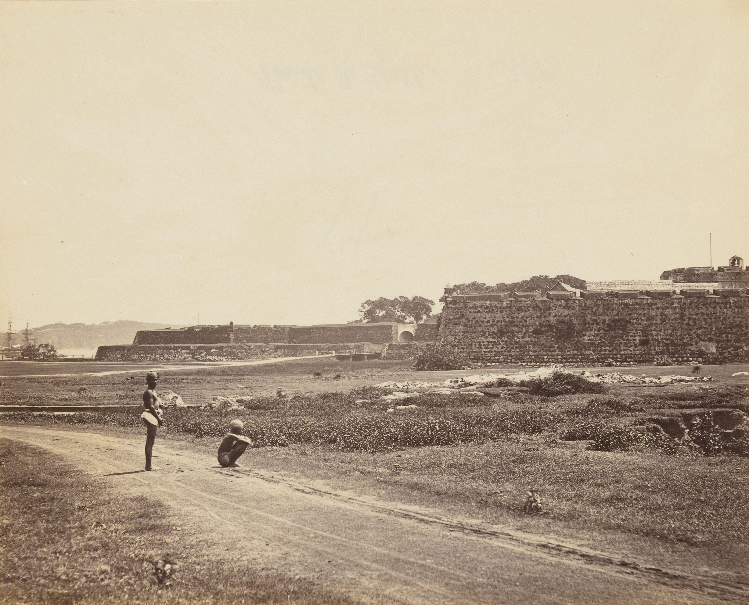 Mid 19th century archival photograph showing the fortifications at Galle