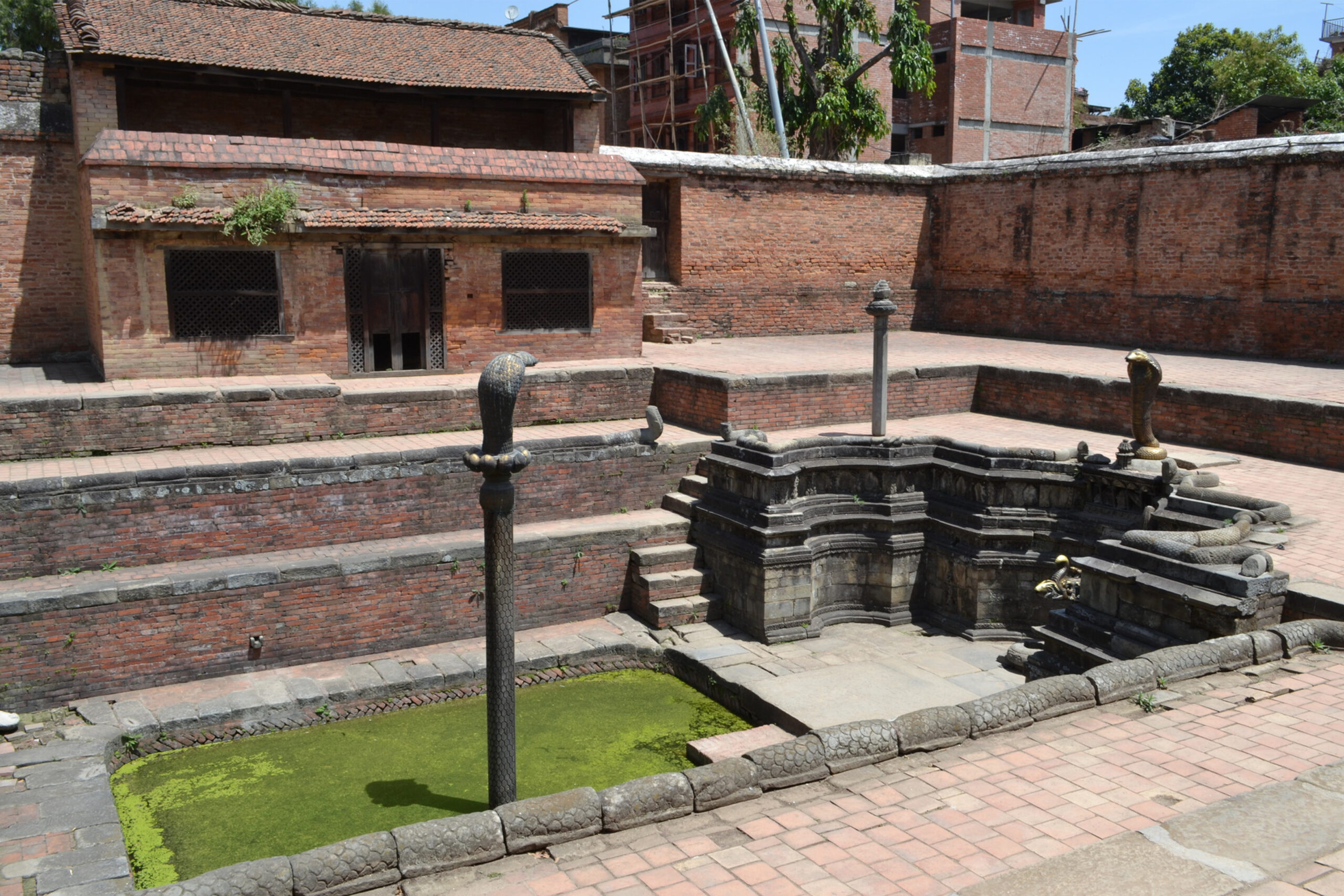 Photograph of the 17th century Thanthu Darbar hiti in Bhaktapur, Nepal