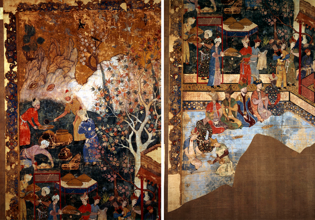 Kitchen and serving staff and servants in 'The Princes of the House of Timur' painting
