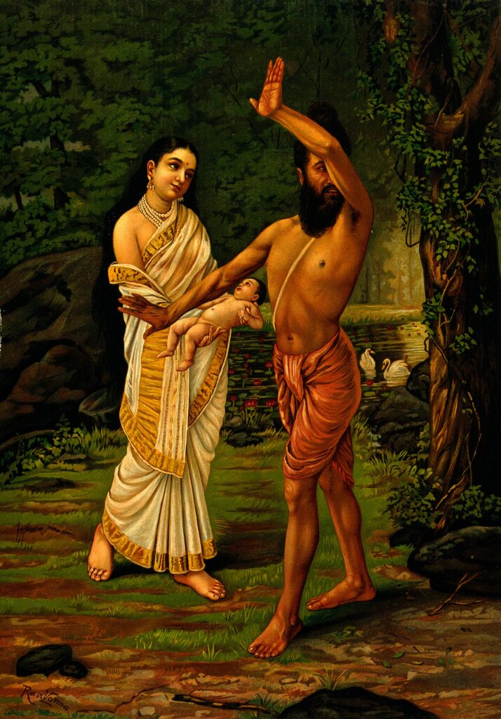 Birth of Shakuntala Chromolithograph Ravi Varma Press