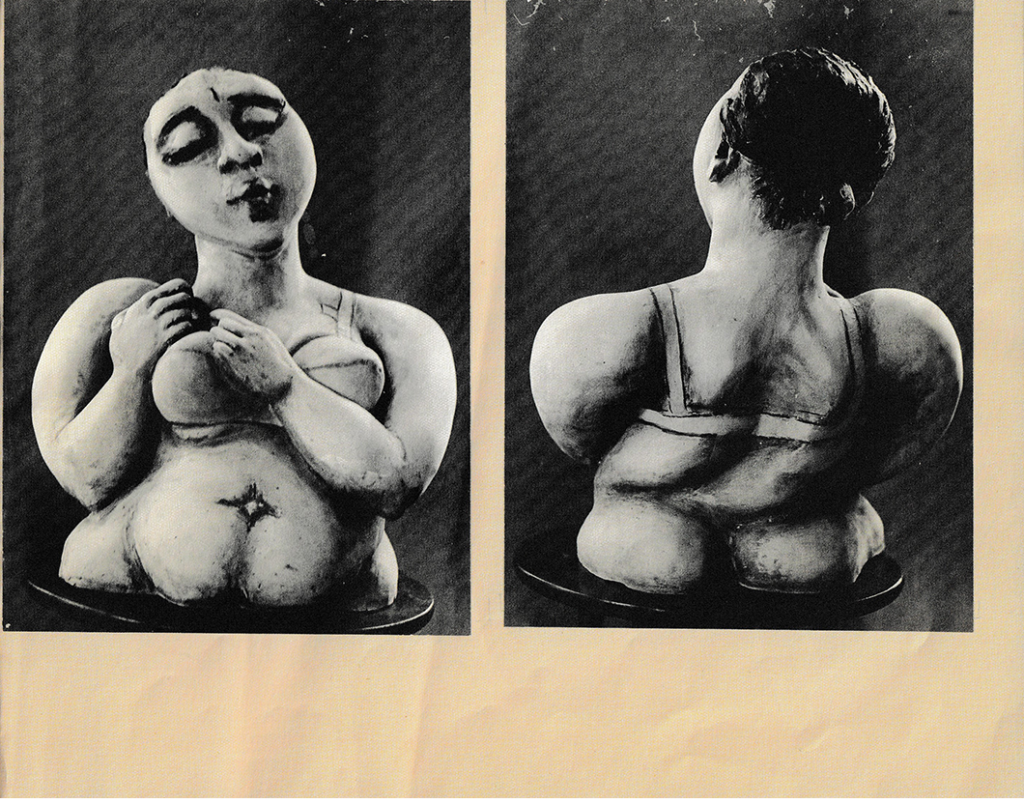 from Sculptor's Notebook Woman Adjusting Bra Pushpamala N