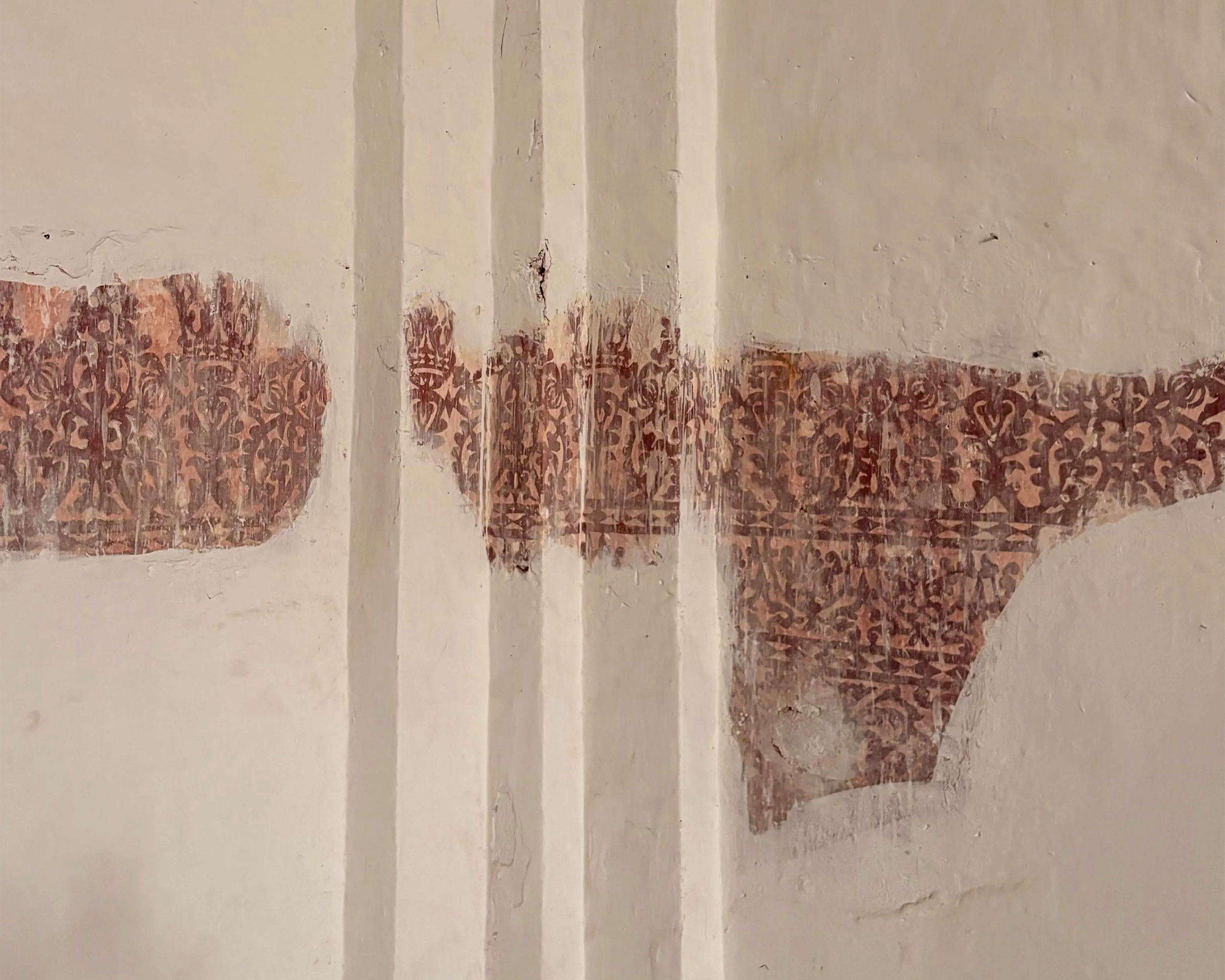 Photograph of kaavi murals at the Church of Our Lady of the Rosary in Goa